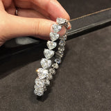 925 Silver Moissanite Love Hearts Bracelet