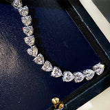 925 Silver Moissanite Love Hearts Bracelet