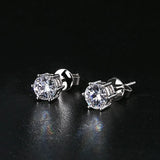Crystal Round Stud Earrings Vintage Wedding Jewelry Zircon Stone Earrings