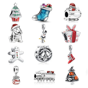 925 Silver Christmas Charm Bracelet Set