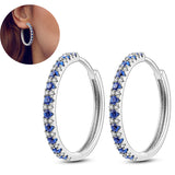 925 Silver Heart CZ Hoop Earrings For Women