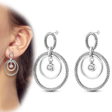925 Silver Heart CZ Hoop Earrings For Women