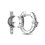 925 Silver Heart CZ Turquoise Feather Earrings