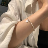 925 Silver Heart Luck Pearls Bracelet For Woman Girl Jewelry