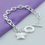 925 Silver Star Pendant Bracelet for Women Wedding Gift