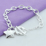 925 Silver Star Pendant Bracelet for Women Wedding Gift