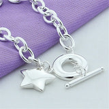 925 Silver Star Pendant Bracelet for Women Wedding Gift