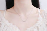 925 Silver Moissanite Smile Necklace Chain Excellent Cutting