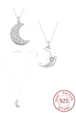 925 Silver Moon & Stone Necklace Set