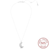 925 Silver Moon & Stone Necklace Set