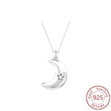 925 Silver Moon & Stone Necklace Set