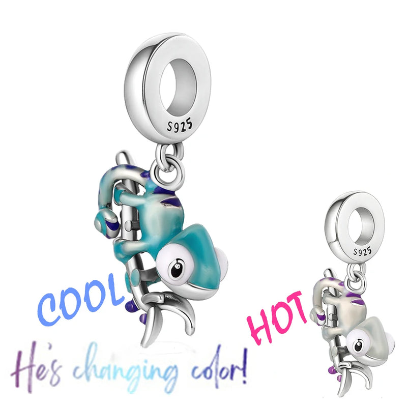 925 Silver Flag Moon Cat Star Charms for Bracelet