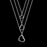 925 Silver Heart Pendant Multilayer Necklace for Women