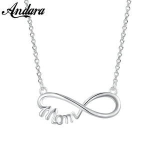 925 Silver Necklace MOM Letter Necklace Charm Clavicle Chain Jewelry