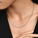925 Silver Snake Necklace with Bone Charm Pendant