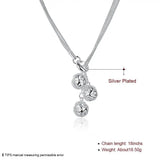 925 Silver Tennis Pendant Multilayer Necklace Snake Chain for Woman