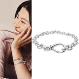 925 Silver Pan Bracelet Eternal Symbol Flower Knot Chain Pan Bracelet