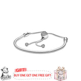 925 Silver Pan Bracelet Self Adjusting Star Button Pan Bracelet for Women