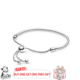 925 Silver Pan Bracelet Self Adjusting Star Button Pan Bracelet for Women