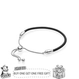 925 Silver Pan Bracelet Self Adjusting Star Button Pan Bracelet for Women
