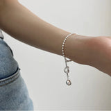 925 Silver Pearl Geometric Knot Ball Beaded Bracelet