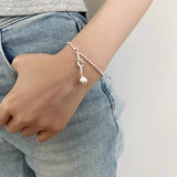 925 Silver Pearl Geometric Knot Ball Beaded Bracelet