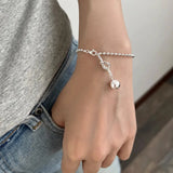 925 Silver Pearl Geometric Knot Ball Beaded Bracelet