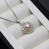 925 Silver Pendant, Freshwater Pearl Necklace, Anniversary Gift