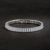 925 Silver Plated Women Bracelets Thick Chain Zircon Bracelet