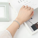 925 Silver Plated Women Bracelets Thick Chain Zircon Bracelet