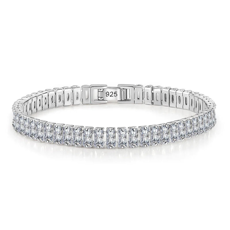 925 Silver Plated Women Bracelets Thick Chain Zircon Bracelet