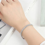 925 Silver Plated Women Bracelets Thick Chain Zircon Bracelet