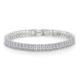 925 Silver Plated Women Bracelets Thick Chain Zircon Bracelet