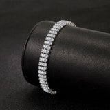 925 Silver Plated Women Bracelets Thick Chain Zircon Bracelet