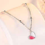 925 Silver Plated Heart Crystal Bracelet Romantic Jewelry Gift