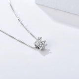 925 Silver Plated Crown Pendant Necklace with Zircon, Gift for Her