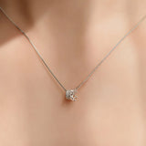 925 Silver Plated Crown Pendant Necklace with Zircon, Gift for Her
