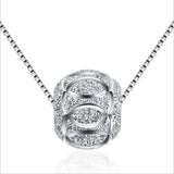925 Silver Plated 10MM Lucky Beads Pendant Necklace