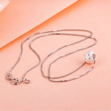925 Silver Plated 10MM Lucky Beads Pendant Necklace
