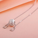 925 Silver Plated 10MM Lucky Beads Pendant Necklace