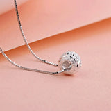 925 Silver Plated 10MM Lucky Beads Pendant Necklace