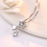 925 Silver Plated Women Necklaces Zircon Clavicle Chain Jewelry