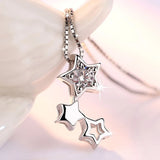 925 Silver Plated Women Necklaces Zircon Clavicle Chain Jewelry