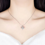 925 Silver Heart of the Sea Pendant Necklace with High Zircon Clavicle Chain