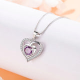 925 Silver Heart of the Sea Pendant Necklace with High Zircon Clavicle Chain
