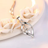 925 Silver Plated Pearl Pendant Necklace for Women