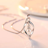 925 Silver Plated Pearl Pendant Necklace for Women