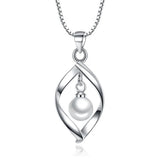 925 Silver Plated Pearl Pendant Necklace for Women