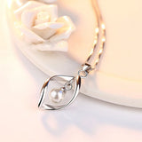 925 Silver Plated Pearl Pendant Necklace for Women