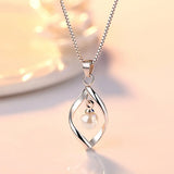 925 Silver Plated Pearl Pendant Necklace for Women